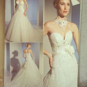 Sophia Tolli tulle trumpet wedding gown & train